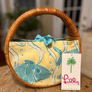 Lilly Pulitzer Round Wicker Purse - Mimosa Fabric